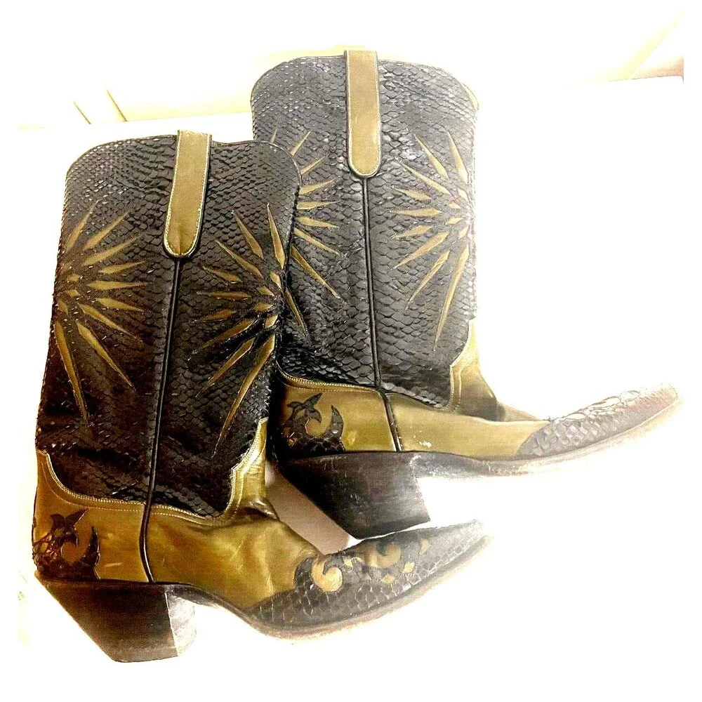 DIOR cowboy Snakeskin boots EXTREMELY RARE. Authentic Galliano 2005-era. - Picture 2 of 12